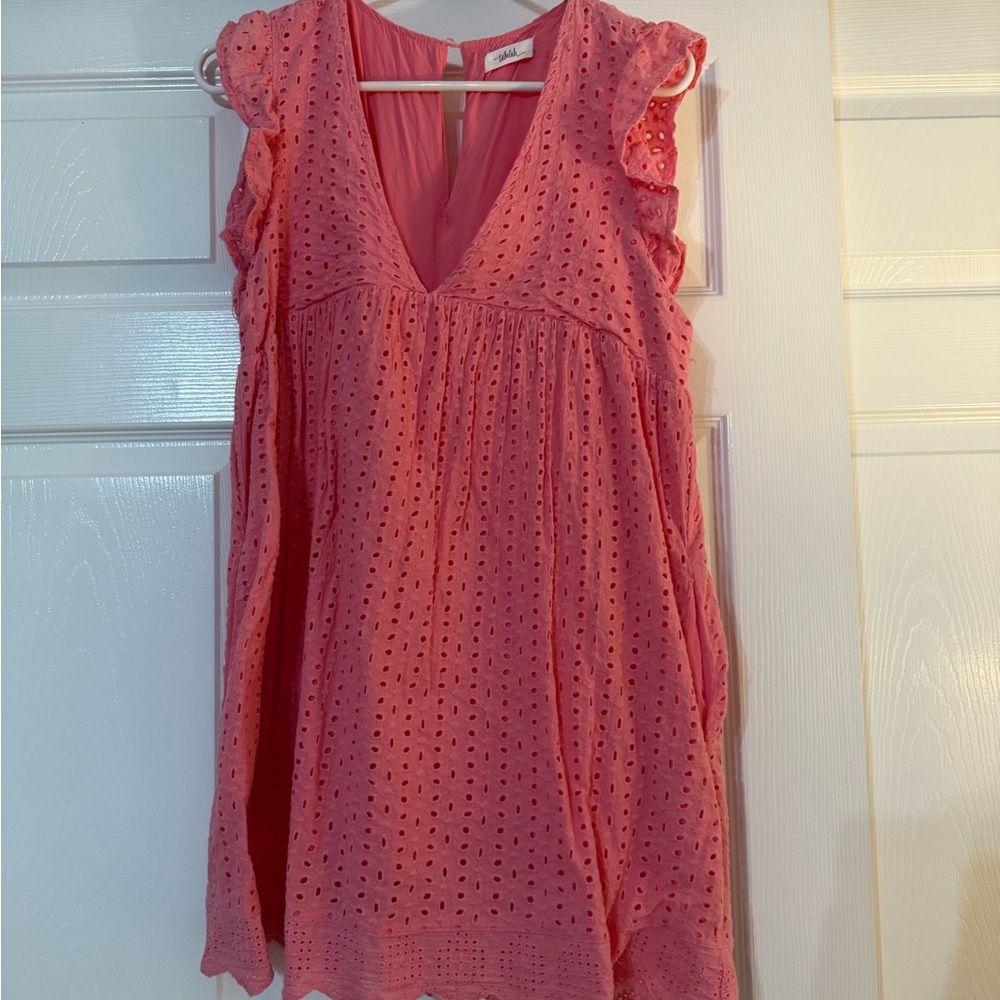 Pink Eyelet Ruffle romper